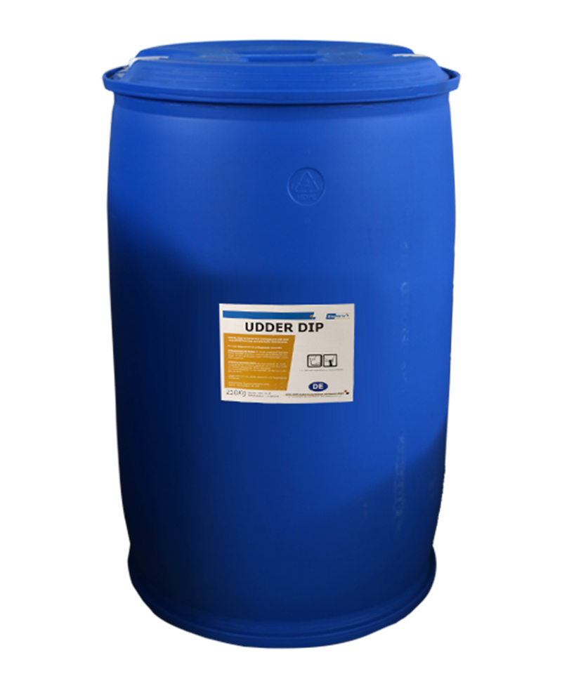 Dezinfectant lichid Udder DIP pentru ingrijirea si protectia mameloanelor inainte si dupa muls, Bidon 220 kg