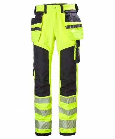 Pantaloni de lucru Helly Hansen ICU Construction, reflectorizanti, HVC2, galben/negru, fata