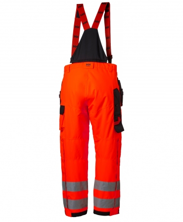 Pantaloni de lucru de iarna Helly Hansen Alna Winter Construction, reflectorizanti, HVC2, rosu/negru, spate