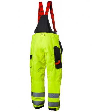 Pantaloni de lucru Helly Hansen Alna Shell Construction, reflectorizanti, HVC2, galben/negru, spate