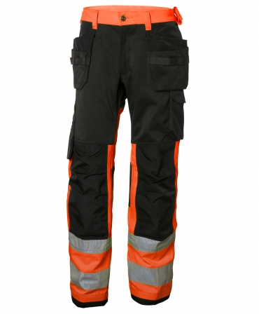 Pantaloni de lucru Helly Hansen Alna Construction, reflectorizanti, HVC1, portocaliu/gri inchis, fata