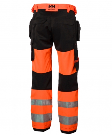 Pantaloni de lucru Helly Hansen Alna Construction, reflectorizanti, HVC1, portocaliu/gri inchis, spate