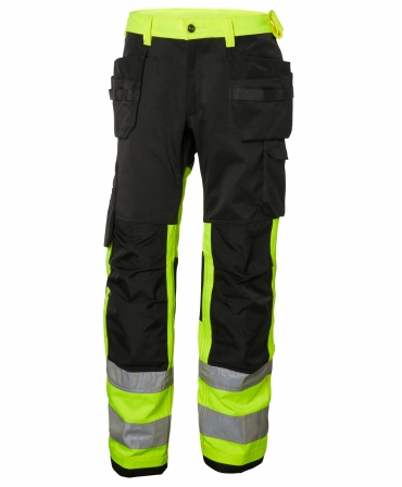 Pantaloni de lucru Helly Hansen Alna Construction, reflectorizanti, HVC1, galben/gri inchis, fata