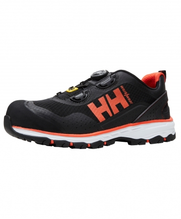 Pantofi protectie Helly Hansen Chelsea Evolution Low BOA, S1P, SRC, ESD, negru/portocaliu, din unghi