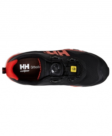 Pantofi protectie Helly Hansen Chelsea Evolution Low BOA, S1P, SRC, ESD, negru/portocaliu, vazuti de sus