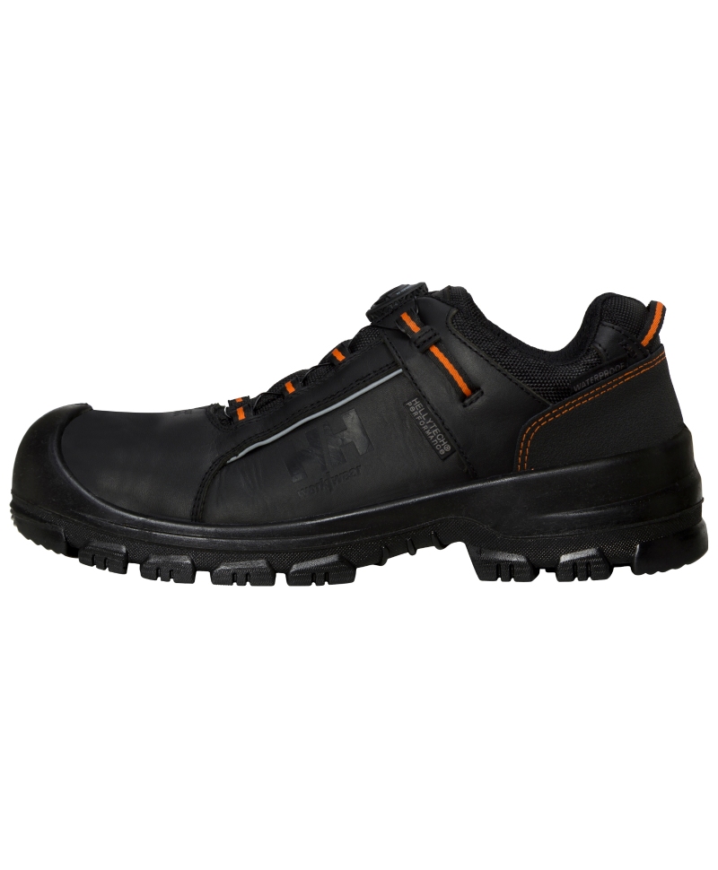 Pantofi protectie Helly Hansen Alna Leather BOA, S3, negru/portocaliu, din profil
