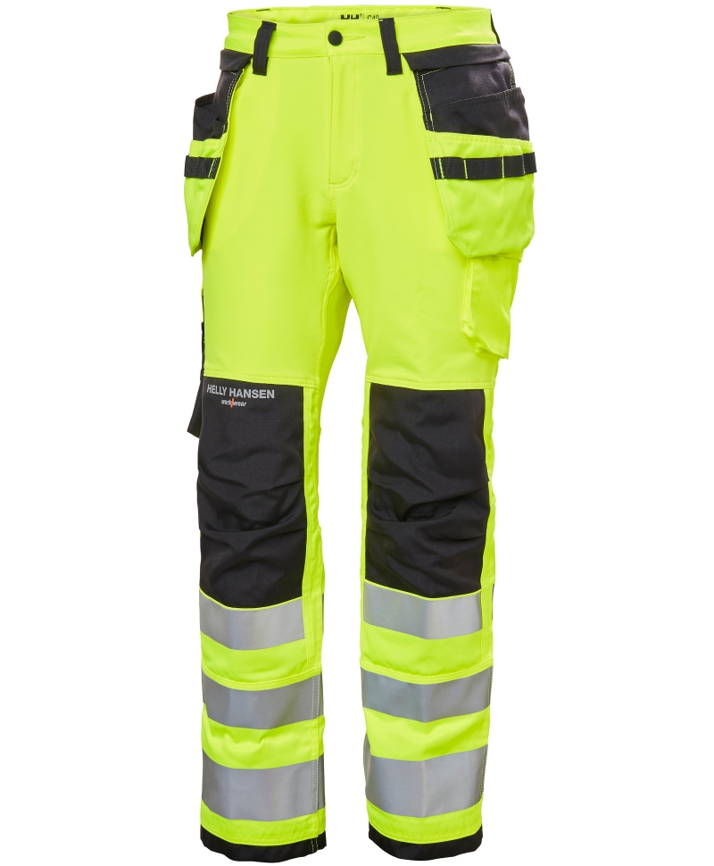 Pantaloni de lucru dama Helly Hansen Luna Construction, reflectorizanti, HVC2, galben/negru, fata