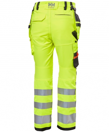Pantaloni de lucru dama Helly Hansen Luna Construction, reflectorizanti, HVC2, galben/negru, spate