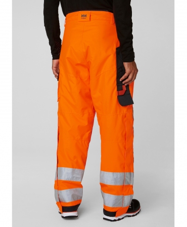 Pantaloni de lucru de iarna Helly Hansen Alna Winter Construction, reflectorizanti, HVC2, portocaliu/negru, imbracati, spate