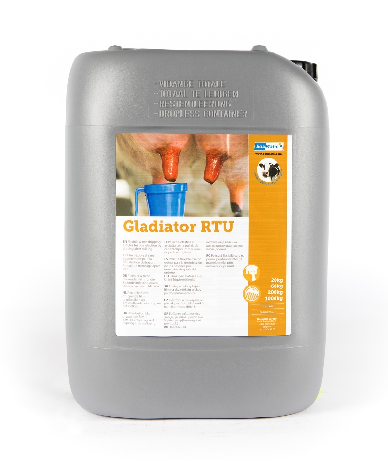 Dezinfectant de vascozitate mare Gladiator RTU pentru diparea mameloanelor dupa muls, Bidon 20 kg