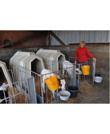 Cuseta individuala vitei Calf-Tel ECO cu gard metalic, vitel neintrerupt din supt