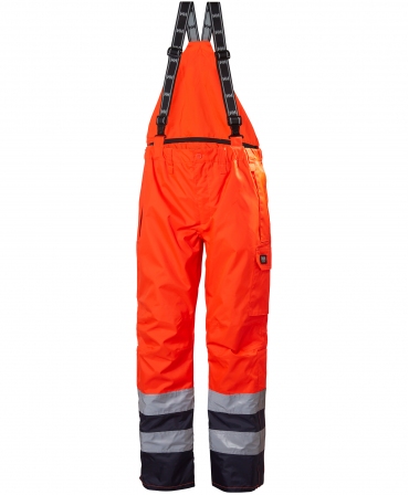Pantaloni de lucru Helly Hansen Potsdam, impermeabili, reflectorizanti, HVC2, portocaliu/bleumarin, fata