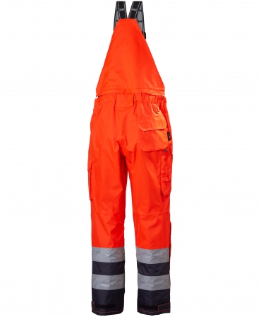 Pantaloni de lucru Helly Hansen Potsdam, impermeabili, reflectorizanti, HVC2, portocaliu/bleumarin, spate