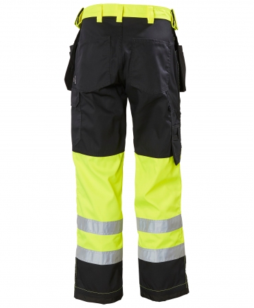 Pantaloni de lucru Helly Hansen Alta Construction, reflectorizanti, HVC1, galben/gri inchis, spate