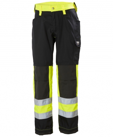 Pantaloni de lucru Helly Hansen Alta Service, reflectorizanti, HVC1, galben/gri inchis, fata