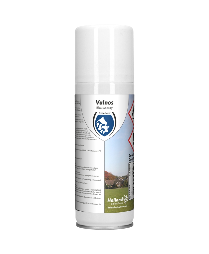 Spray de uz veterinar pentru ingrijirea pielii, Excellent Vulnos Blue, 200 ml