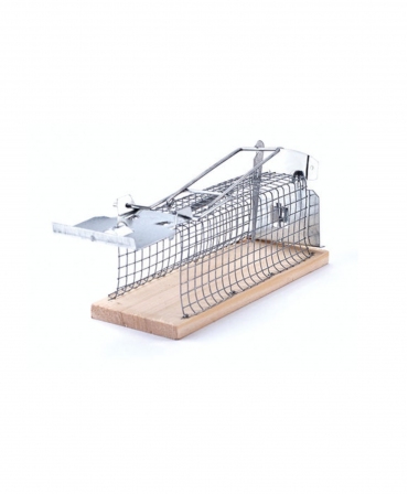 Cusca metalica clasica capturare soareci, Swissinno Mouse Cage Trap Classic, din unghi