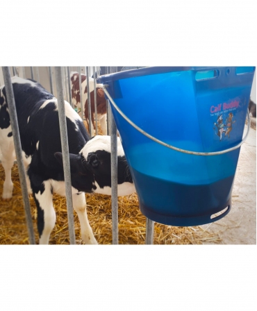 Galeata cu tetina pentru alaptarea viteilor, Milk Bar Calf Buddy, 9l, semitransparenta, cu maner metalic, alaptare vitel