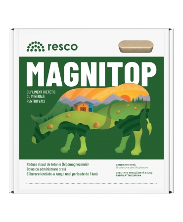 Bolusuri cu eliberare lenta de magneziu pentru vaci, Resco Magnitop, cutie 12 bucati
