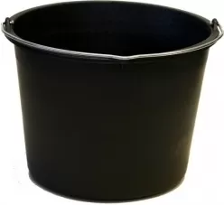 Galeata neagra de plastic cu maner metalic, 12l, H&L