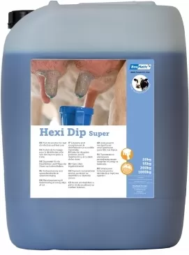Dezinfectant mameloane BouMatic Hexi DIP Super pe baza de clor, cu formare de pelicula, bidon 20 kg