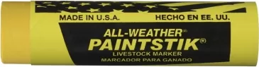 Baton galben vopsea temporara pentru marcarea animalelor, All-Weather Paintstick