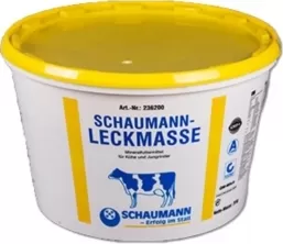 Bloc de lins cu vitamine si minerale pentru bovine, Schaumann Leckmasse, galeata 25 kg